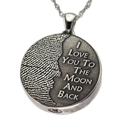 Moon 14k White Gold Cremation Print Keepsake